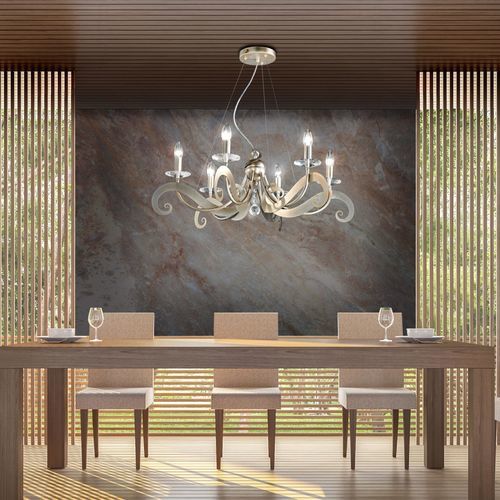 Lampadario classico - SOFIA  - SIKREA - in vetro / in metallo / da 6 lampadine