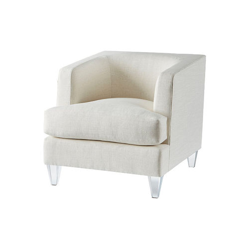 Poltrona club contemporanea - TAYLOR - Baker Furniture Co. - in tessuto / bianca / grigia