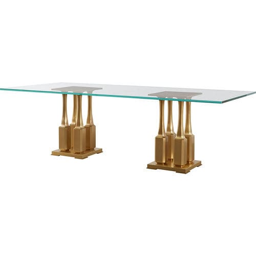 Tavolo da pranzo contemporaneo - VILLA - Baker Furniture Co. - in vetro / con supporto in bronzo / rettangolare