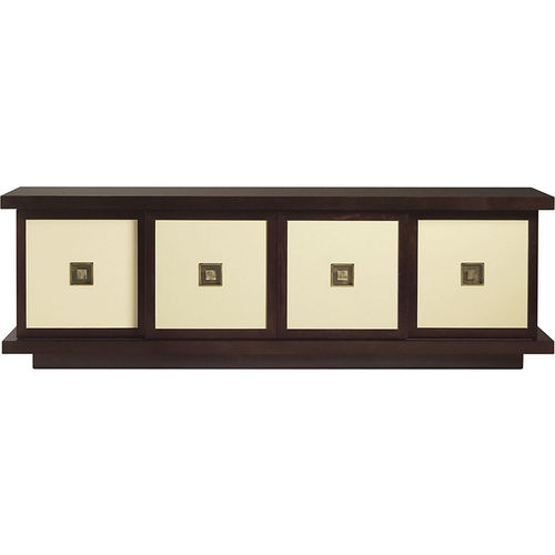 Mobile porta TV contemporaneo -  METROPOLITAN - Baker Furniture Co. - lowboard / in mogano / in pelle