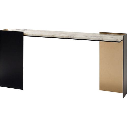 Consolle contemporanea - WRAP - Baker Furniture Co. - in legno di latifoglie / in marmo / con supporto in bronzo