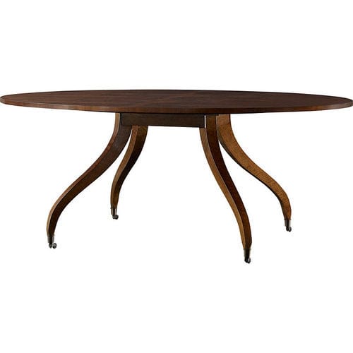 Tavolo da pranzo classico - SHERATON - Baker Furniture Co. - in noce / con supporto in noce / ovale
