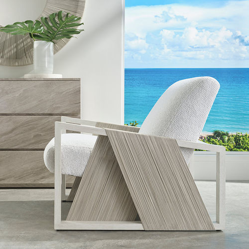 Poltrona contemporanea - MARINA - Baker Furniture Co. - in tessuto / in pelle / in legno