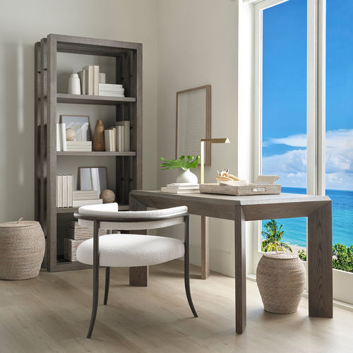 Sedia contemporanea - MILOS - Baker Furniture Co. - da esterno / in tessuto / con supporto in faggio