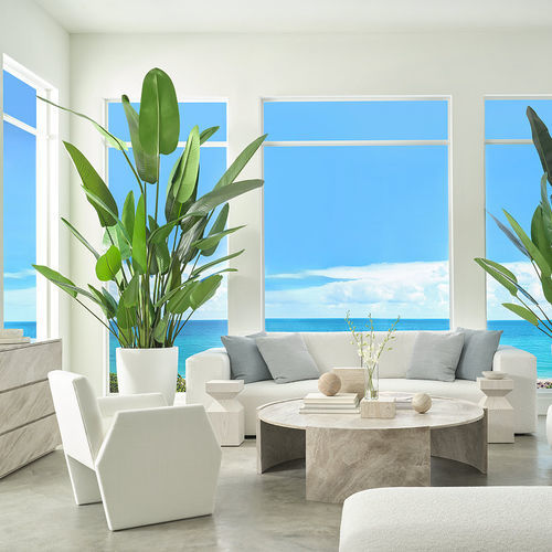 Divano contemporaneo - COAST - Baker Furniture Co. - in tessuto / con braccioli / grigio