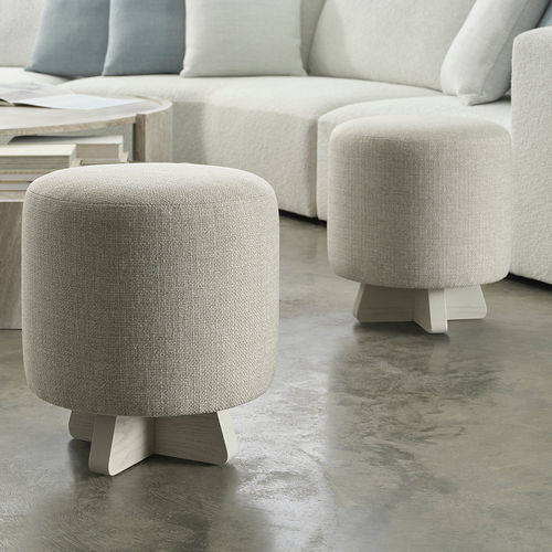 Ottomana contemporanea - PLAYA  - Baker Furniture Co. - in tessuto / tonda / imbottita