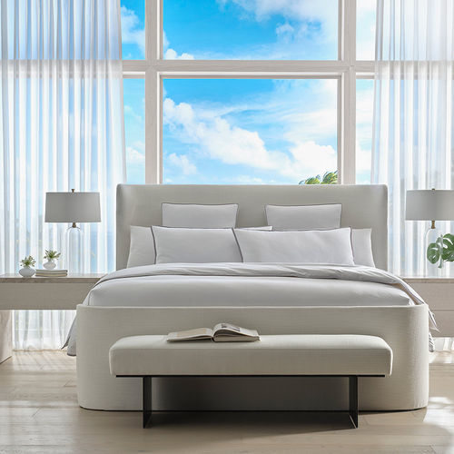 Panca fondoletto contemporanea - PORTOFINO - Baker Furniture Co. - in tessuto / per uso residenziale