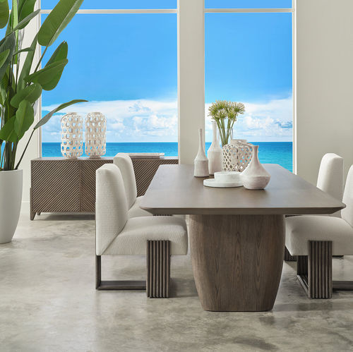 Tavolo da pranzo contemporaneo - SURF  - Baker Furniture Co. - in legno / con supporto in quercia / con supporto in legno impiallacciato