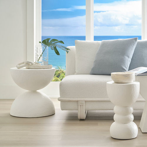 Tavolo contemporaneo - SANTORINI  - Baker Furniture Co. - in gesso / con base in resina / curvo