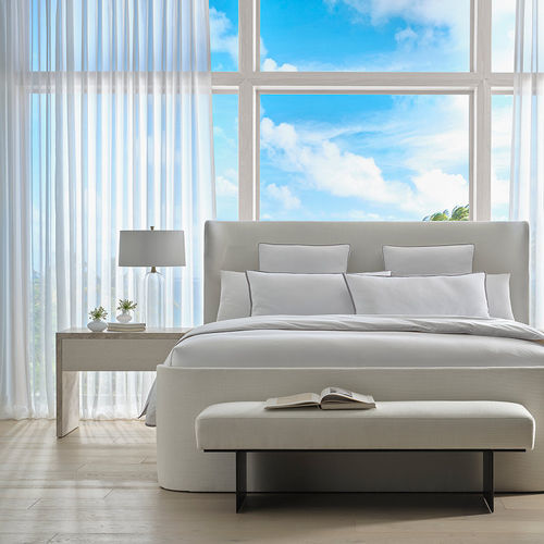 Comodino contemporaneo - CORONADO  - Baker Furniture Co. - in rovere / in marmo / con supporto in marmo