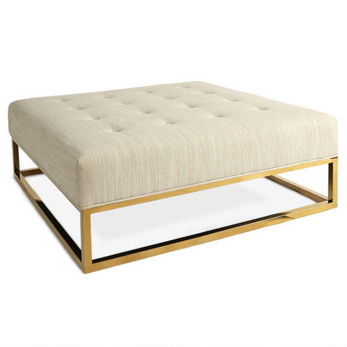 Ottomana classica - CAINE - Jonathan Adler - in tessuto / in ottone spazzolato / da interno