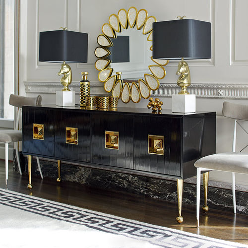 Lampada da tavolo - CHEVAL  - Jonathan Adler - in ottone lucidato / in seta / in marmo