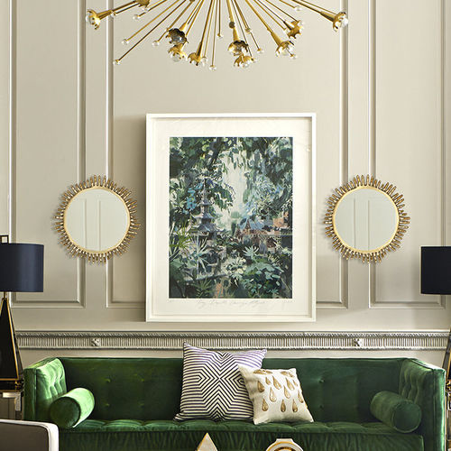 Specchio a muro - EVE - Jonathan Adler - classico / rotondo / in ottone