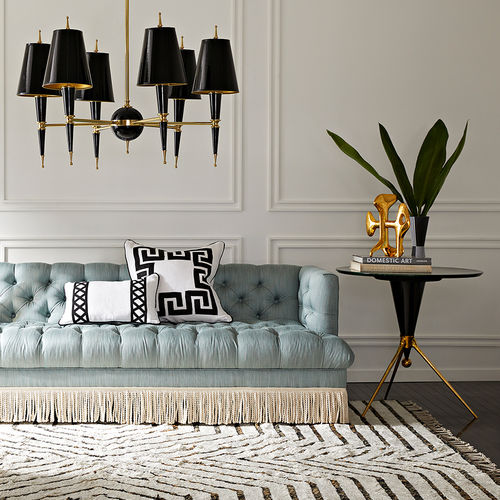 Tavolo d'appoggio contemporaneo - TROCADERO - Jonathan Adler - in legno massiccio / in ottone lucidato / rotondo