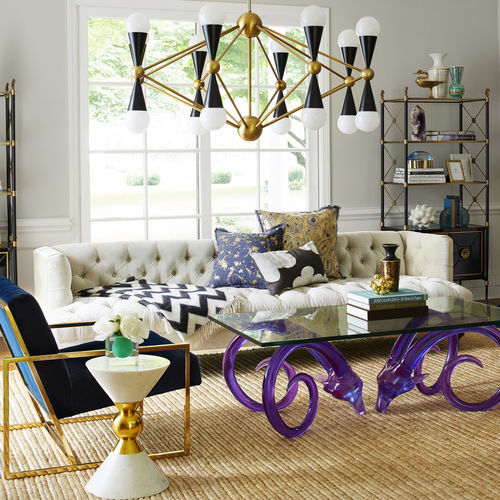 Lampadario design originale - CARACAS - Jonathan Adler - in ottone lucidato / in acrilico