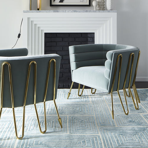 Poltrona club contemporanea - MAXIME - Jonathan Adler - in velluto / in ottone lucidato