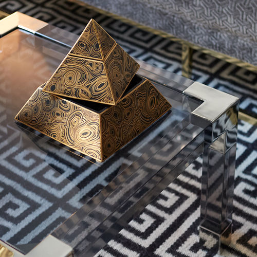 Contenitori portaoggetti in porcellana - MALACHITE PYRAMID - Jonathan Adler