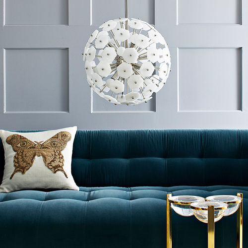 Lampadario contemporaneo - VIENNA - Jonathan Adler - in vetro / in ottone / in nichel