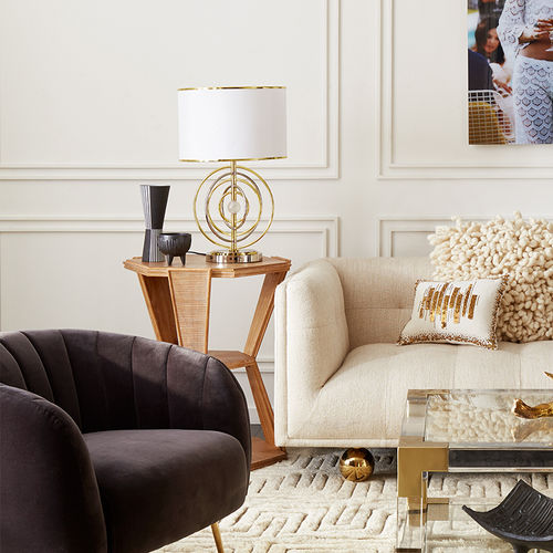 Lampada da tavolo - ELECTRUM KINETIC - Jonathan Adler - in nichel / in ottone lucidato / in cristallo di quarzo