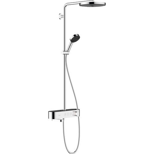 Colonna doccia finitura cromata - PULSIFY S SHOWERPIPE 260 1JET - hansgrohe - da parete / contemporanea / con doccia a mano