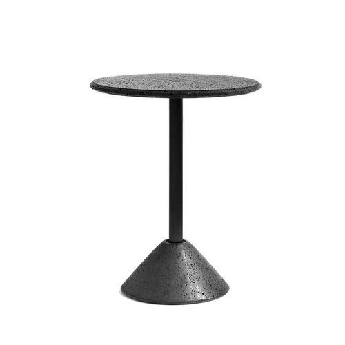 Tavolo alto contemporaneo - DING - BENTU DESIGN - in marmo / in pietra lavica / con supporto in acciaio termolaccato