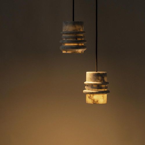 Lampada a sospensione - CIRCLE - BENTU DESIGN - in alluminio / in marmo / in pietra lavica