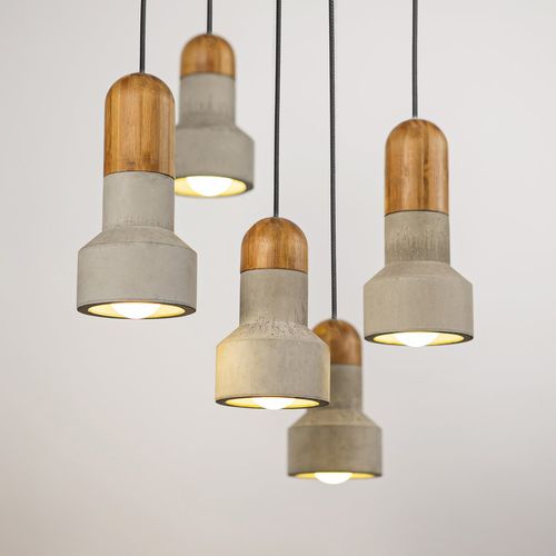 Lampada a sospensione - QIE - BENTU DESIGN - in calcestruzzo / contemporanea / con cavo