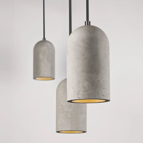 Lampada a sospensione - U - BENTU DESIGN - in bambù / in calcestruzzo / contemporanea