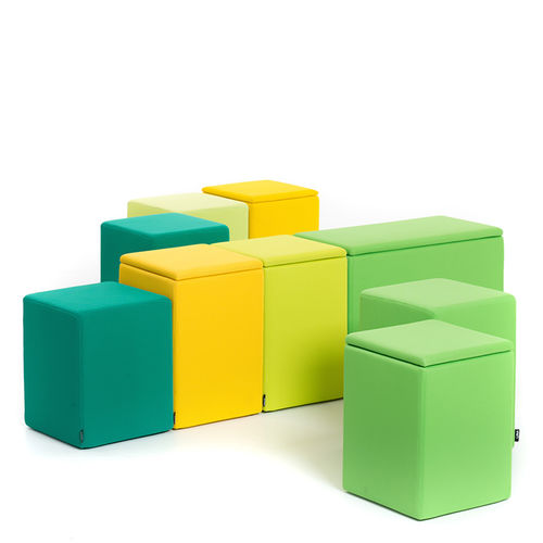 Pouf design pop - THE BOX AND THE CUBE - LINA furniture - in tessuto / in poliestere / quadrato