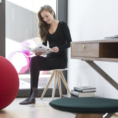 Sgabello contemporaneo - FAT FLAT  - LINA furniture - in legno / in rovere / in legno massiccio