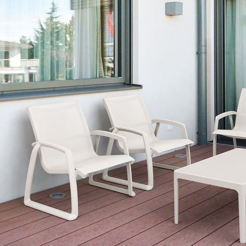 Poltrona contemporanea - PACIFIC  - Siesta - in Batyline® / fibra di vetro / grigia