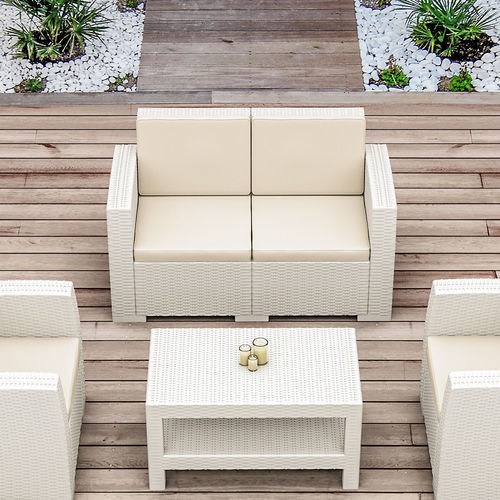 Divano contemporaneo - MONACO LOUNGE  - Siesta - da esterno / in resina intrecciata / con braccioli