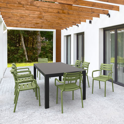 Tavolo contemporaneo - ATLANTIC 140/210 - Siesta - in polipropilene / con supporto in alluminio / rettangolare