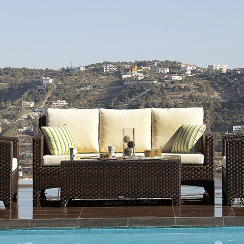 Divano contemporaneo - BARCELONA - Rattan House - da giardino / multicolore / in rattan