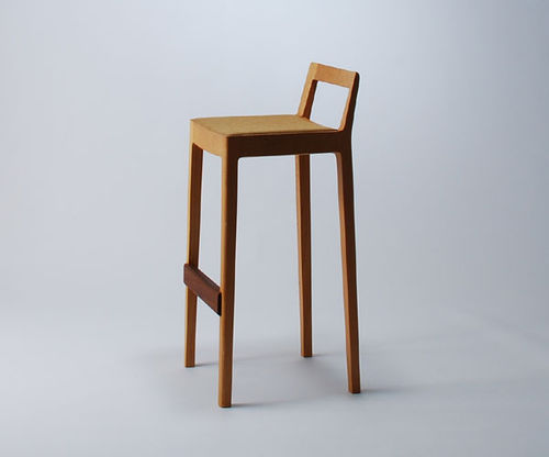 Sgabello da bar contemporaneo - R+R - Miyazaki Chair Factory - in legno
