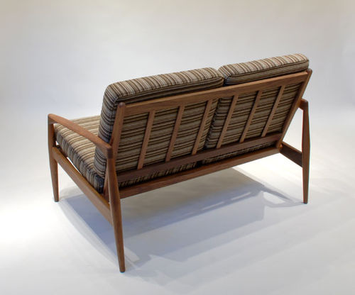 Divano design scandinavo - PAPER KNIFE - Miyazaki Chair Factory - marrone / in legno / 2 posti