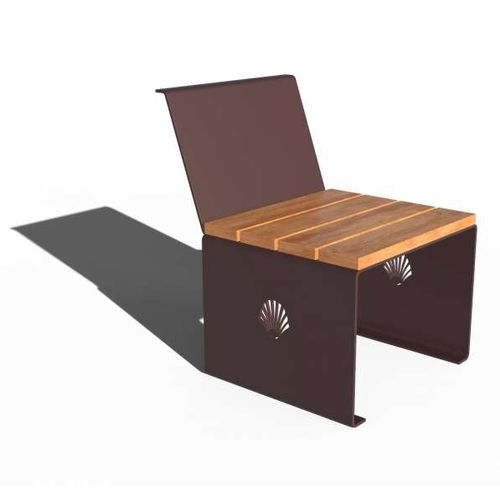 Sedia contemporanea - MERELLE - URBAN-NT - da esterno / in legno esotico / con supporto in acciaio