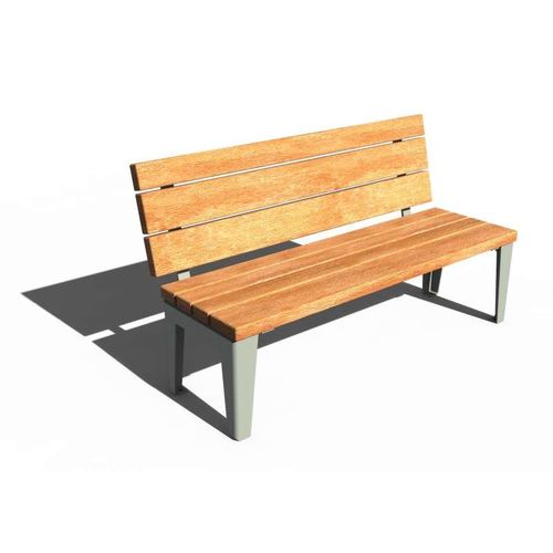 Panca per spazi pubblici contemporanea - VÉGA - URBAN-NT - in legno / in acciaio / con schienale