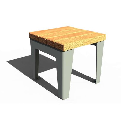 Sgabello contemporaneo - VÉGA - URBAN-NT - in legno / con supporto in lamiera di acciaio / per spazio pubblico
