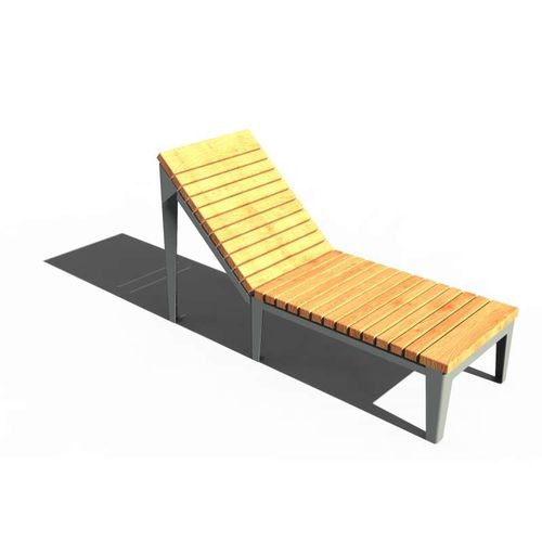 Lettino prendisole contemporaneo - VÉGA - URBAN-NT - in legno / in acciaio / per spazio pubblico
