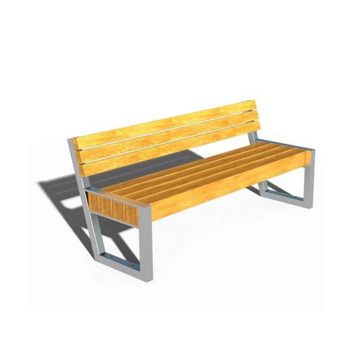 Panca per spazi pubblici contemporanea - COMBIKOT - URBAN-NT - in legno esotico / in acciaio / con schienale