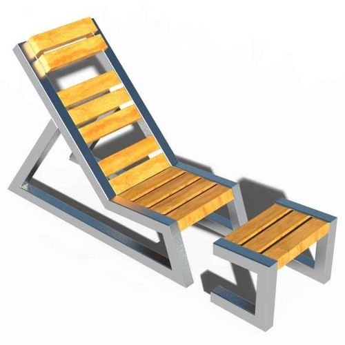 Chauffeuse contemporanea - COMBIKOT - URBAN-NT - in legno esotico / in acciaio / con poggiapiedi