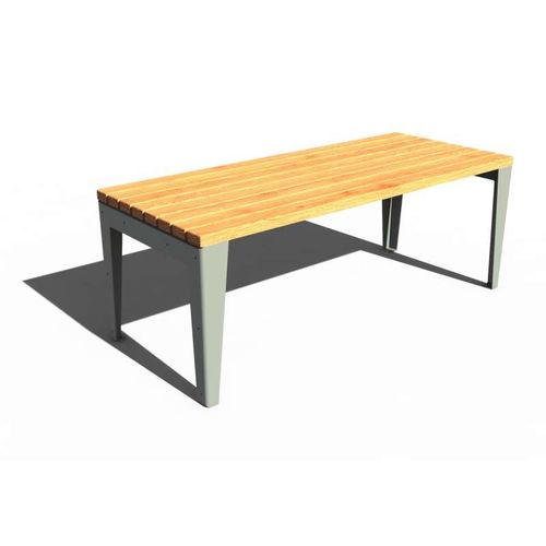 Tavolo contemporaneo - VÉGA - URBAN-NT - in legno / con supporto in lamiera di acciaio / rettangolare