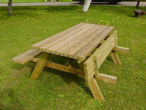 Tavolo da picnic contemporaneo - MÉSANGE - URBAN-NT - in legno / con supporto in legno / rettangolare