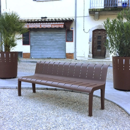 Panca per spazi pubblici contemporanea - HARA - URBAN-NT - in lamiera d'acciaio / con schienale