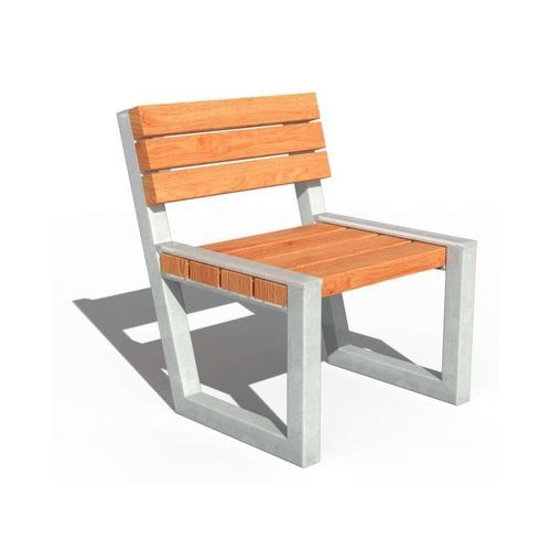 Sedia contemporanea - COMBIKOT - URBAN-NT - da esterno / in legno esotico / con supporto in acciaio