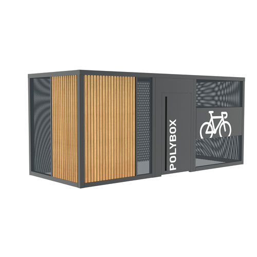 Pensilina per biciclette sicura - POLYBOX - URBAN-NT - con pannelli solari / modulare / in acciaio