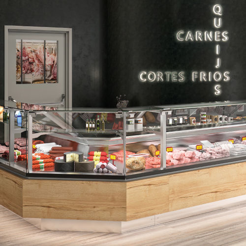 Vetrina refrigerata espositiva - PRESTIGE 2 - JORDAO - con scaffali / per macelleria / in metallo