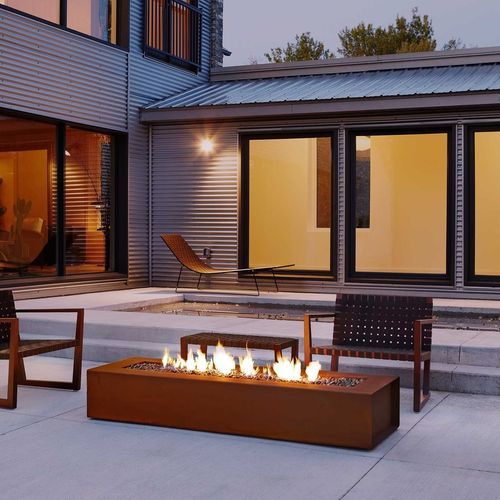 Braciere da giardino a gas - Robata - PALOFORM - in corten / rettangolare / ruggine
