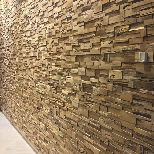 Rivestimento murale per interni - SIBAYAK - TEAK STORY - in teak / in legno massiccio / testurizzato